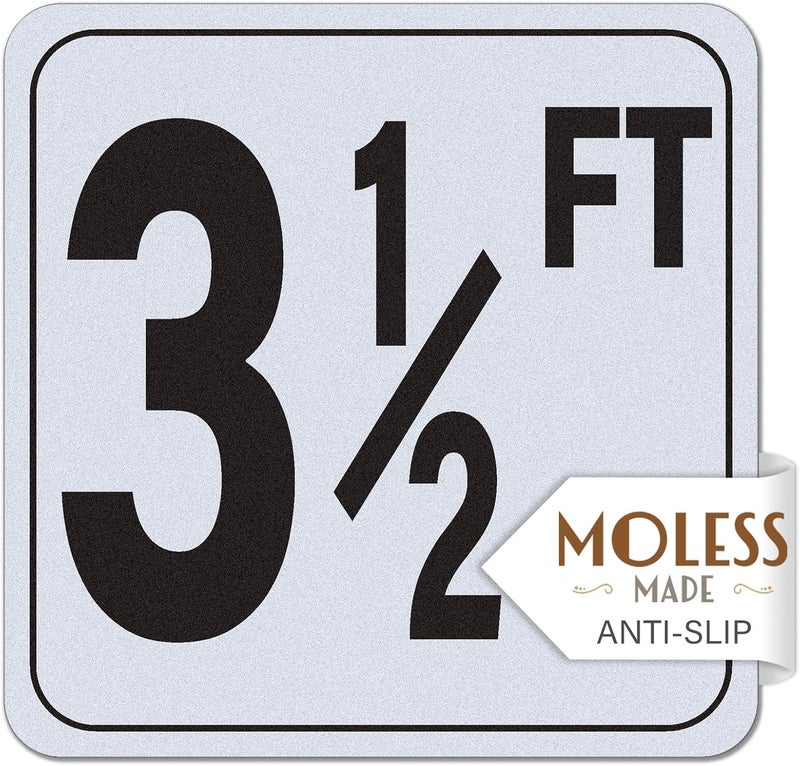 MOLESS 3½FT Pool Depth Marker Stickers – 6x6″ Anti-Slip Vinyl Tile Stickers for Swimming Pool Safety Signs, Adhesive Pool Depth Markers for Decks, 3½ FT (1 Pack) - Image 1